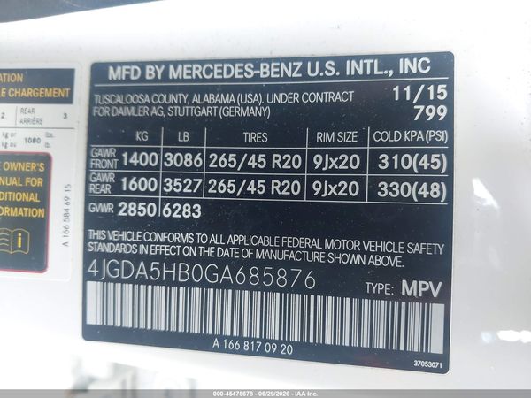 2016 MERCEDES-BENZ GLE 350 4MATIC