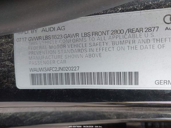 2018 AUDI A7 3.0T PREMIUM PLUS