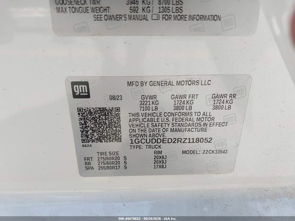 2024 CHEVROLET SILVERADO 1500 4WD  SHORT BED LT — I9