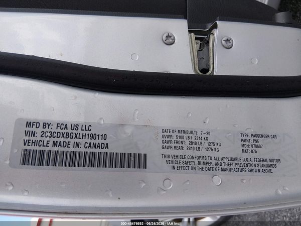 2020 DODGE CHARGER SXT RWD