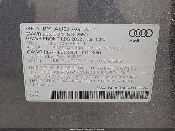 2015 AUDI Q5 3.0T PREMIUM PLUS