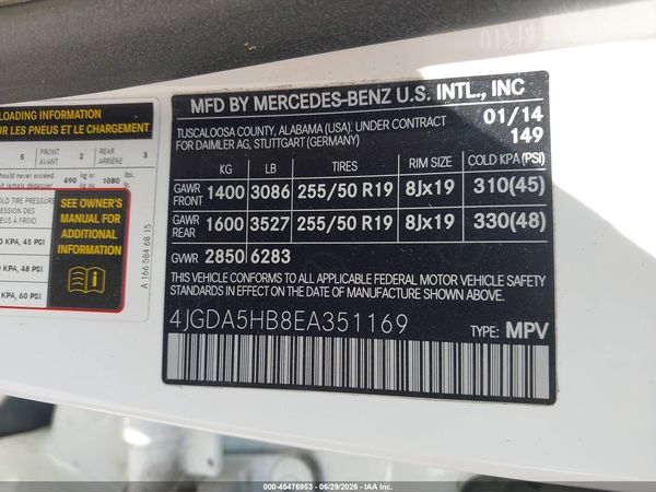 2014 MERCEDES-BENZ ML 350 4MATIC