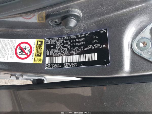 2018 TOYOTA HIGHLANDER LIMITED
