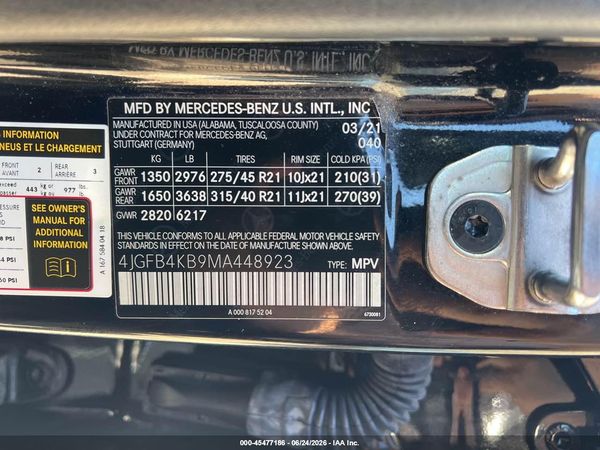 2021 MERCEDES-BENZ GLE 350 4MATIC