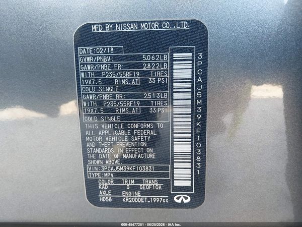 2019 INFINITI QX50 ESSENTIAL
