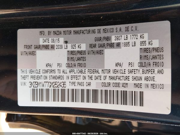 2016 MAZDA MAZDA3 I TOURING
