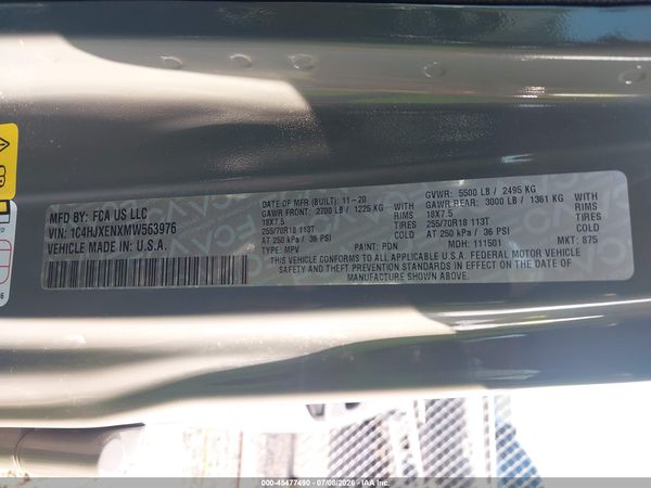 2021 JEEP WRANGLER UNLIMITED SAHARA ALTITUDE 4X4