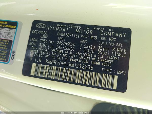 2021 HYUNDAI PALISADE CALLIGRAPHY
