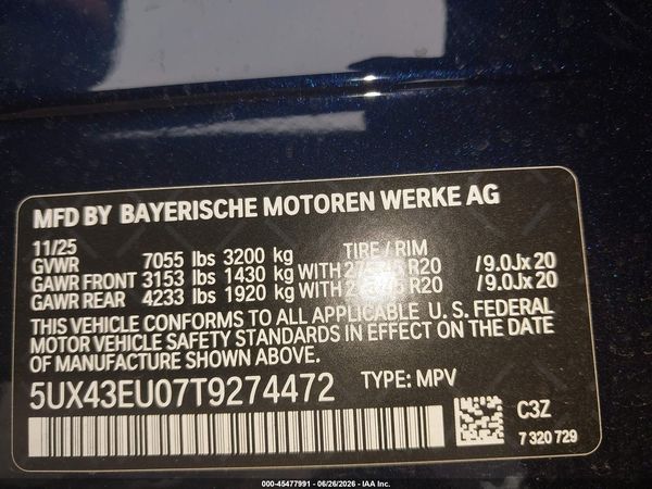 2026 BMW X5 PHEV XDRIVE50E