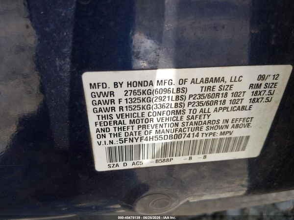 2013 HONDA PILOT EX-L