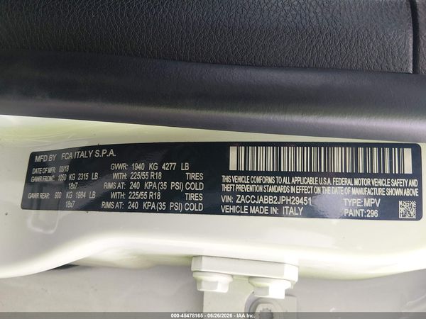2018 JEEP RENEGADE LATITUDE FWD
