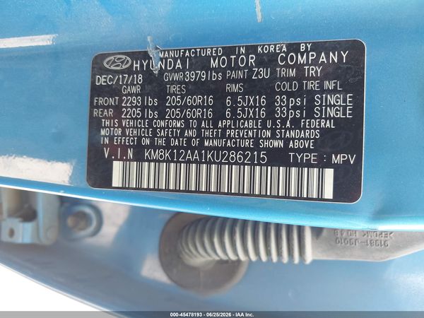 2019 HYUNDAI KONA SE