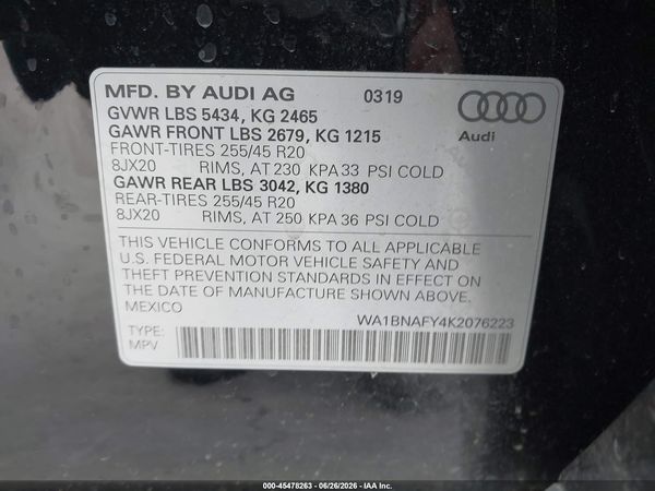 2019 AUDI Q5 45 PREMIUM