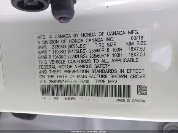 2018 HONDA CR-V TOURING