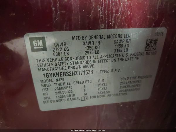 2017 CADILLAC XT5 PREMIUM LUXURY