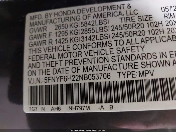 2022 HONDA PILOT AWD SPECIAL EDITION