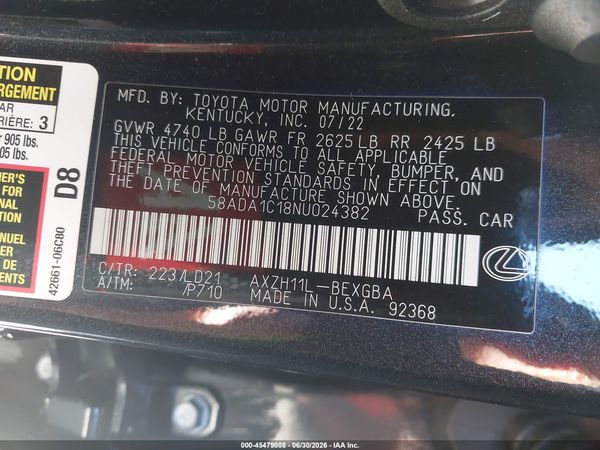 2022 LEXUS ES 300H 300h Premium