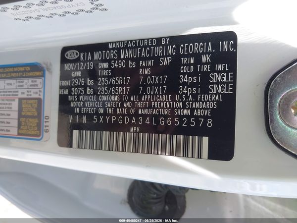 2020 KIA SORENTO 2.4L LX