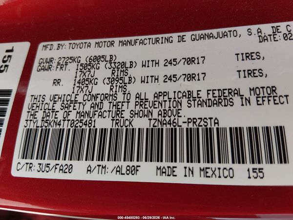 2026 TOYOTA TACOMA SR