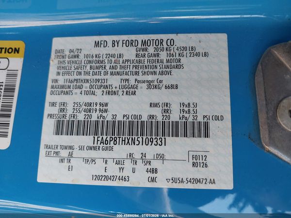 2022 FORD MUSTANG