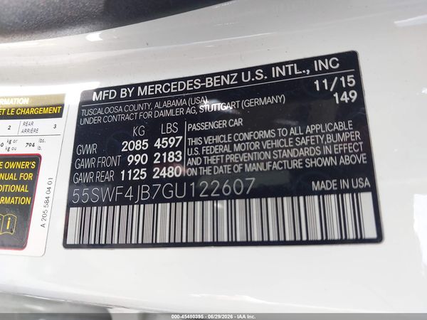 2016 MERCEDES-BENZ C 300 C300