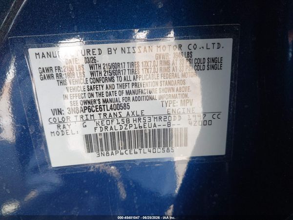 2026 NISSAN KICKS SV — I9