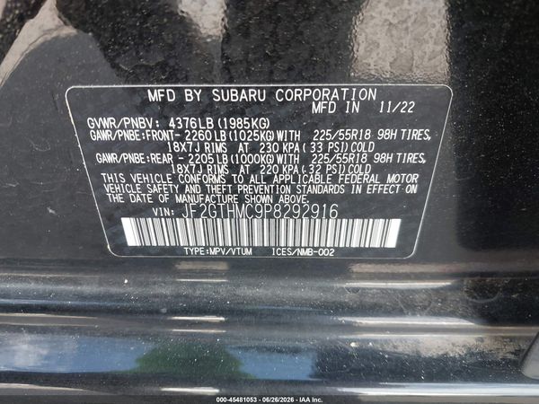 2023 SUBARU CROSSTREK LIMITED