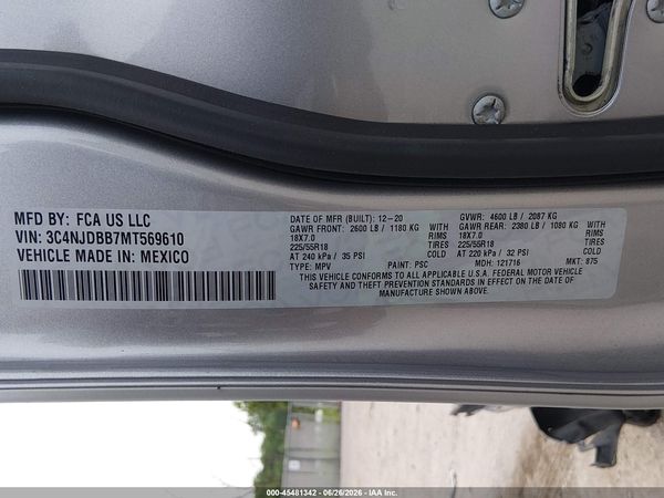 2021 JEEP COMPASS ALTITUDE 4X4