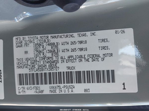 2026 TOYOTA TUNDRA SR5 CREWMAX 5.5' BED
