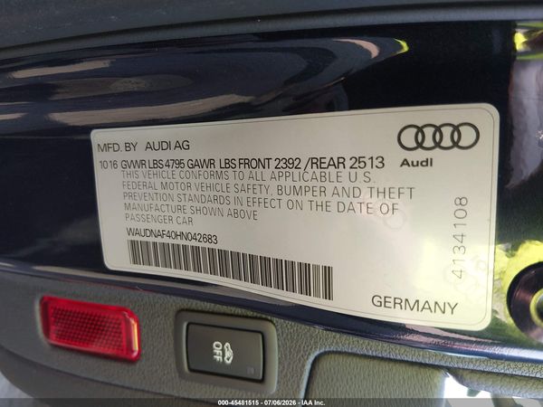 2017 AUDI A4 SEASON OF AUDI PREMIUM