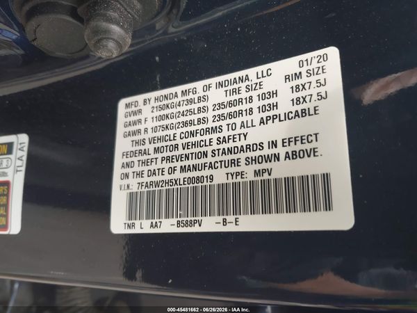 2020 HONDA CR-V AWD EX