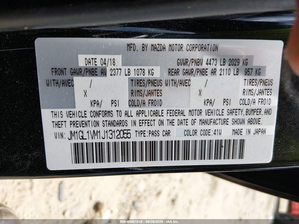 2018 MAZDA MAZDA6 TOURING