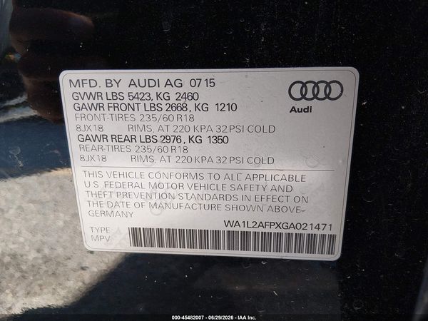 2016 AUDI Q5 2.0T PREMIUM
