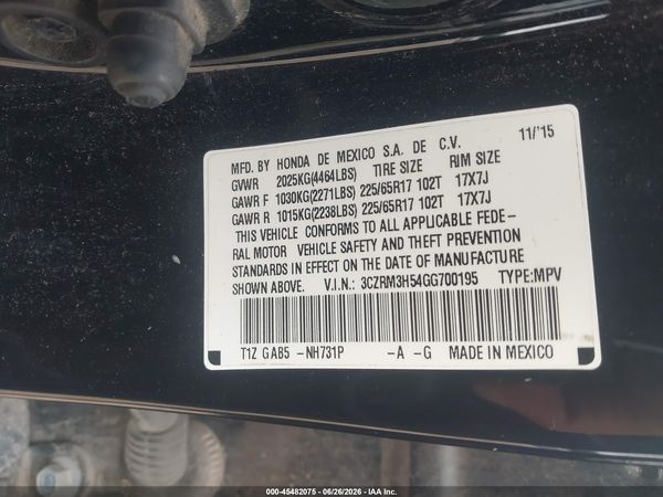 2016 HONDA CR-V EX