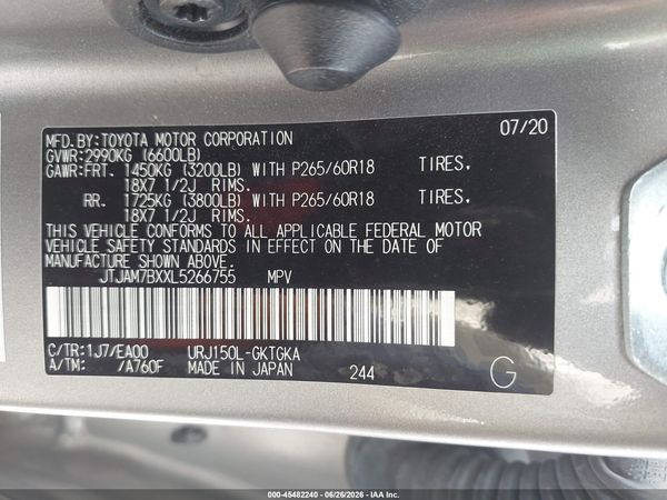 2020 LEXUS GX 460 PREMIUM