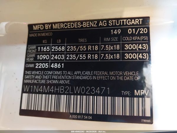 2020 MERCEDES-BENZ GLB 250 4MATIC