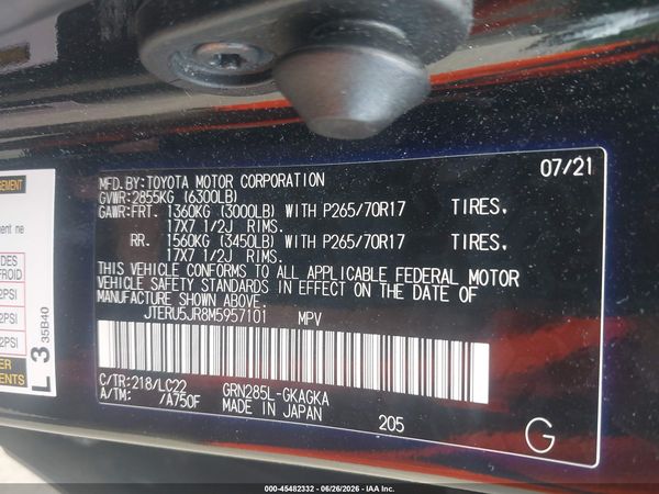 2021 TOYOTA 4RUNNER TRD OFF ROAD PREMIUM