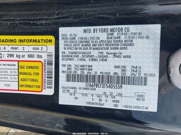 2026 FORD MUSTANG GT PREMIUM FASTBACK