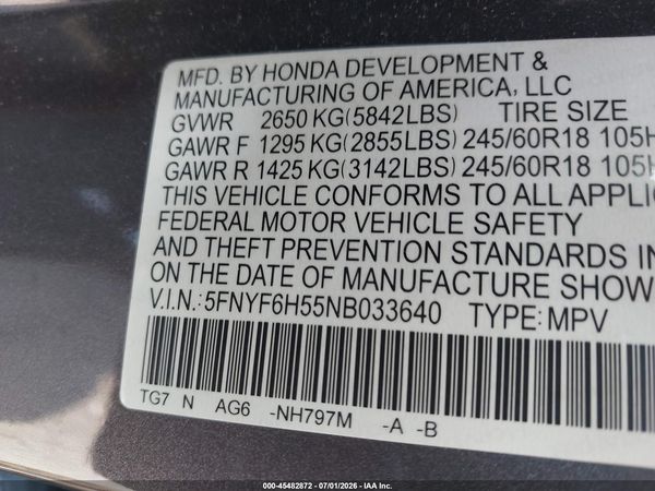 2022 HONDA PILOT AWD EX-L