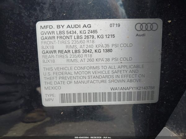 2019 AUDI Q5 45 PREMIUM