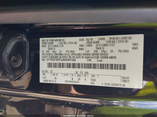 2018 FORD F-150 XL