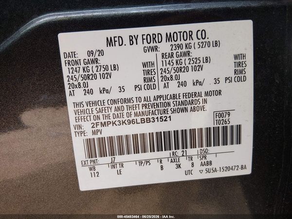 2020 FORD EDGE TITANIUM