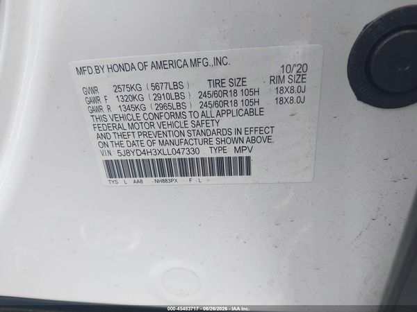 2020 ACURA MDX STANDARD