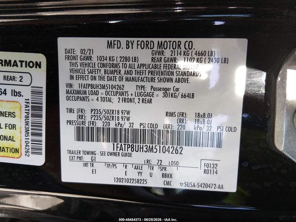 2021 FORD MUSTANG