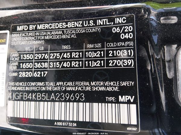 2020 MERCEDES-BENZ GLE 350 4MATIC