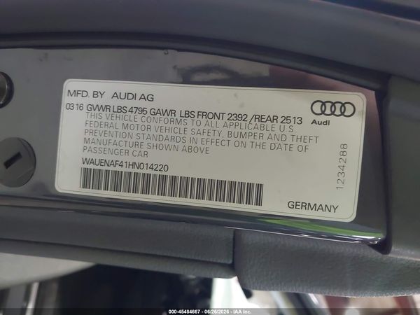2017 AUDI A4 PREMIUM PLUS