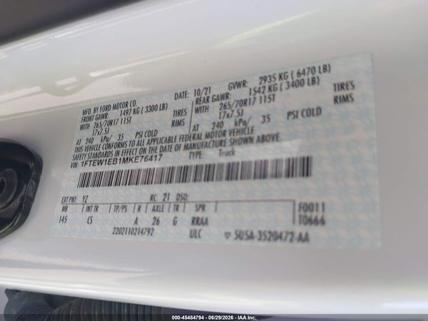 2021 FORD F-150 XL/XLT