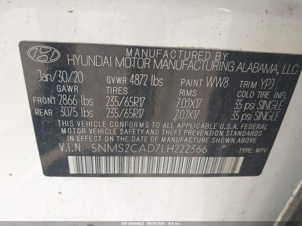 2020 HYUNDAI SANTA FE SE