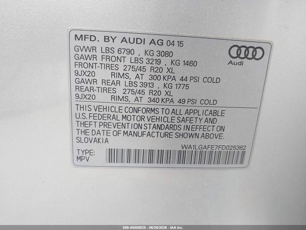 2015 AUDI Q7 3.0T PREMIUM
