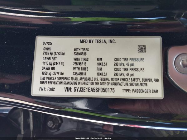 2025 TESLA MODEL 3